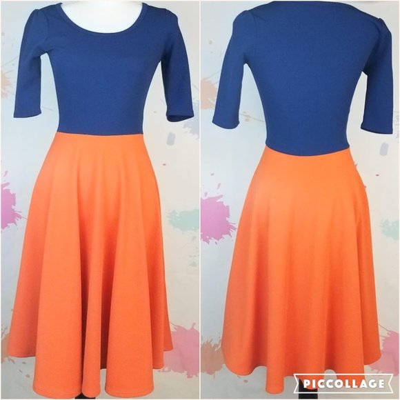 LuLaRoe Blue and Orange Dress - Picture 2 of 8